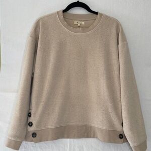 Madewell Brown Tan Beige Pullover Sweater with Buttons Size Medium
